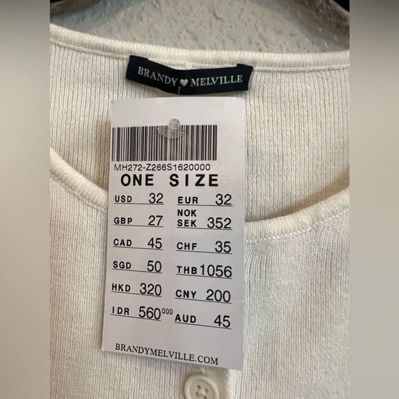 NWT Brandy Melville off-white cardigan One Size - Picture 6 of 6